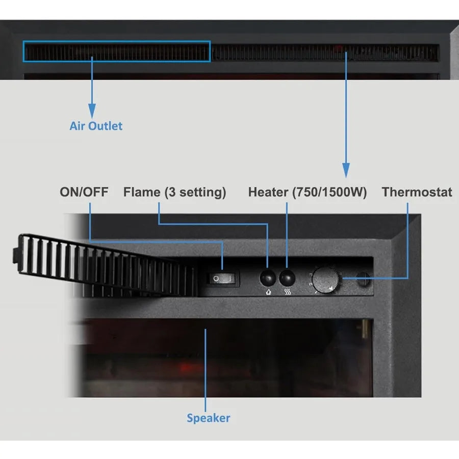 Hign-concerned Modern Western Electric Fireplace With Realistic Flame And Safety