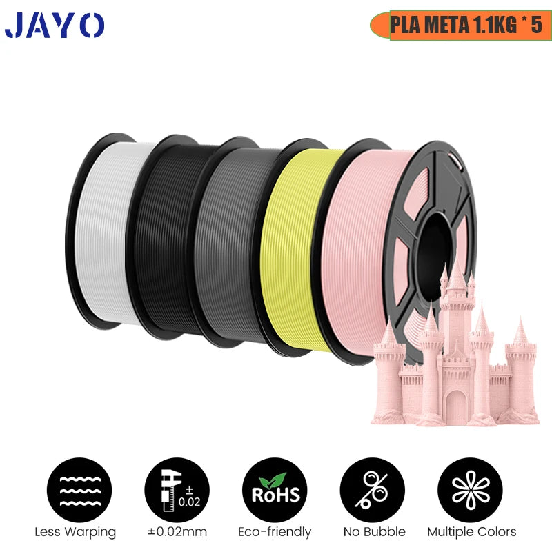 JAYO PLA/PETG/ABS/TPU/PLA plus/PLAMeta 5 Rolls