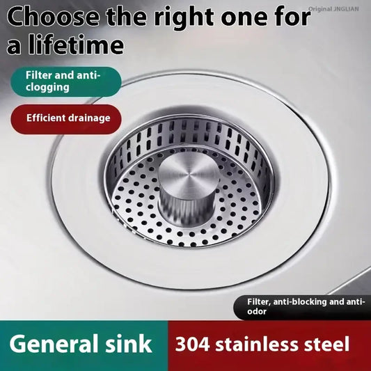 Press Type Stainless Steel Kitchen Sink Filter