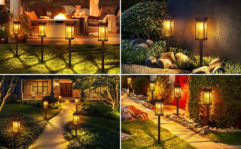 Upgraded Solar Lights 6/12 Pack Modern LED Garden Lighting