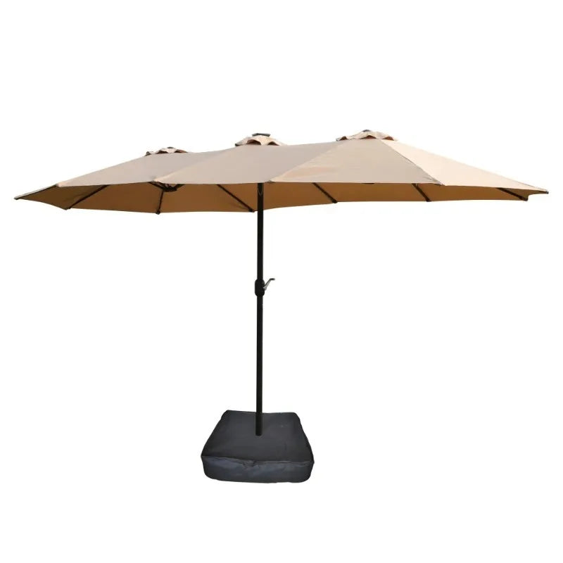 Double Sided Patio Umbrella With Solar Lights