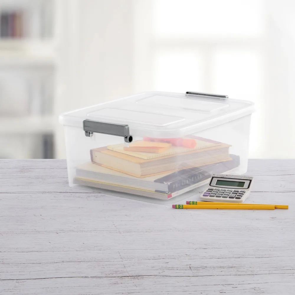 Sterilite 3 Pack Ultra-Durable-Long-Lasting Modular-Latch Storage-Box Organizer System Pro-X