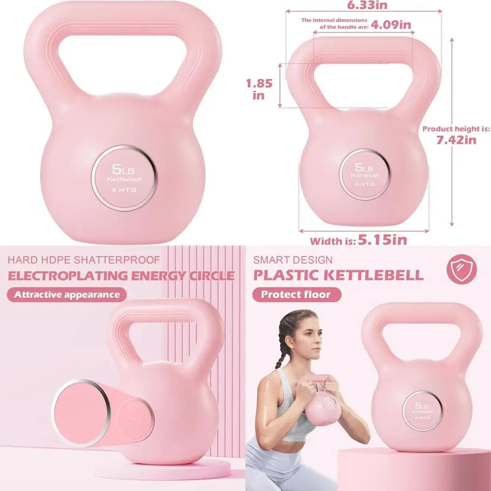 Kettlebells Fitness Exercise Set For Strength Training Durable Plastic Construction