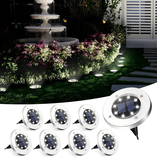 Solar Outdoor Lights Set of 4 or 8 Modern LED Design