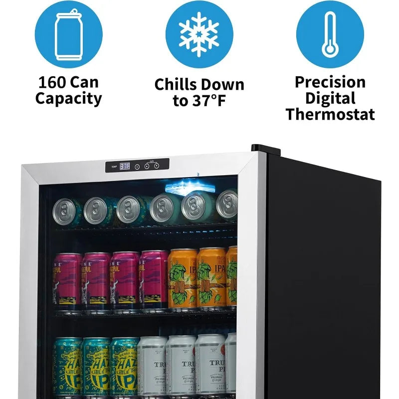 Free Standing Glass Door Refrigerator