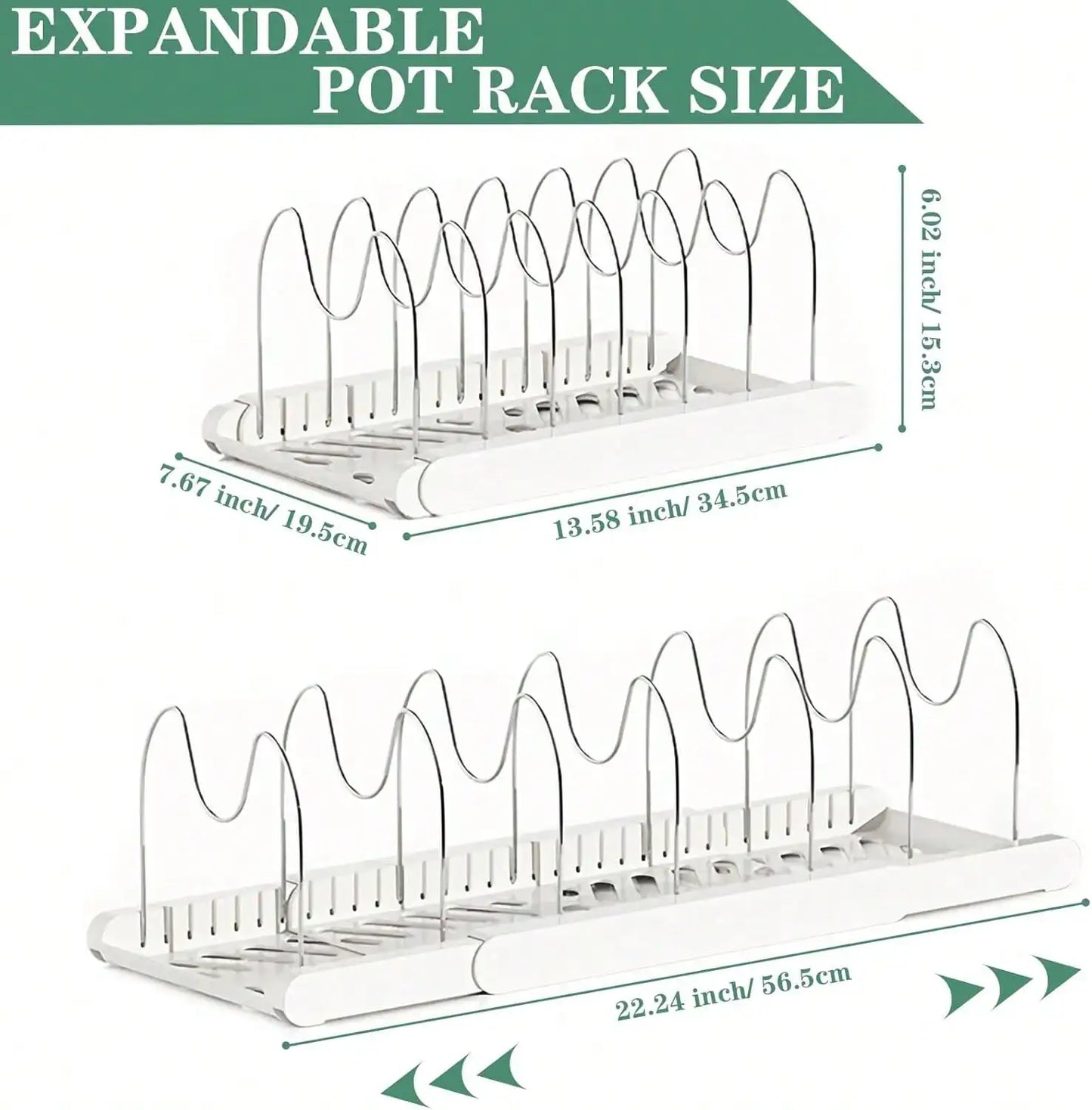 Under Cabinet Pots And Pans Organizer With Stainless Steel Racks