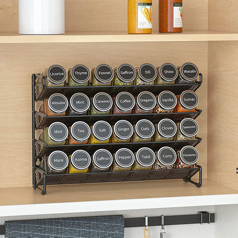 4 Tier Kitchen Organizer Spice Rack Wall Mounted