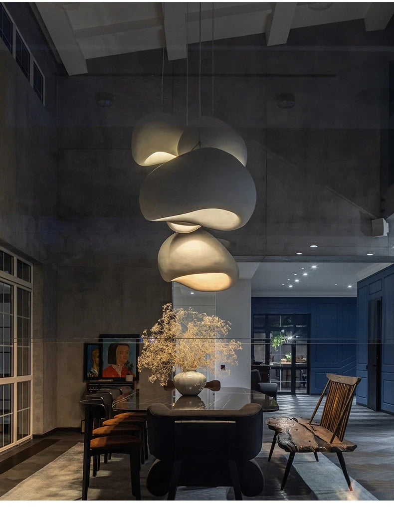 Modern E27 Pendant Lights Wabi Sabi Dining Table Ceiling Chandelier