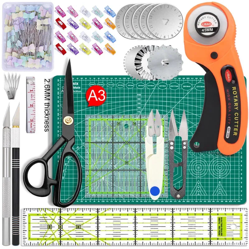 Icobbler Rotary Cutters Tool Set With Cutting Mats And Scissors