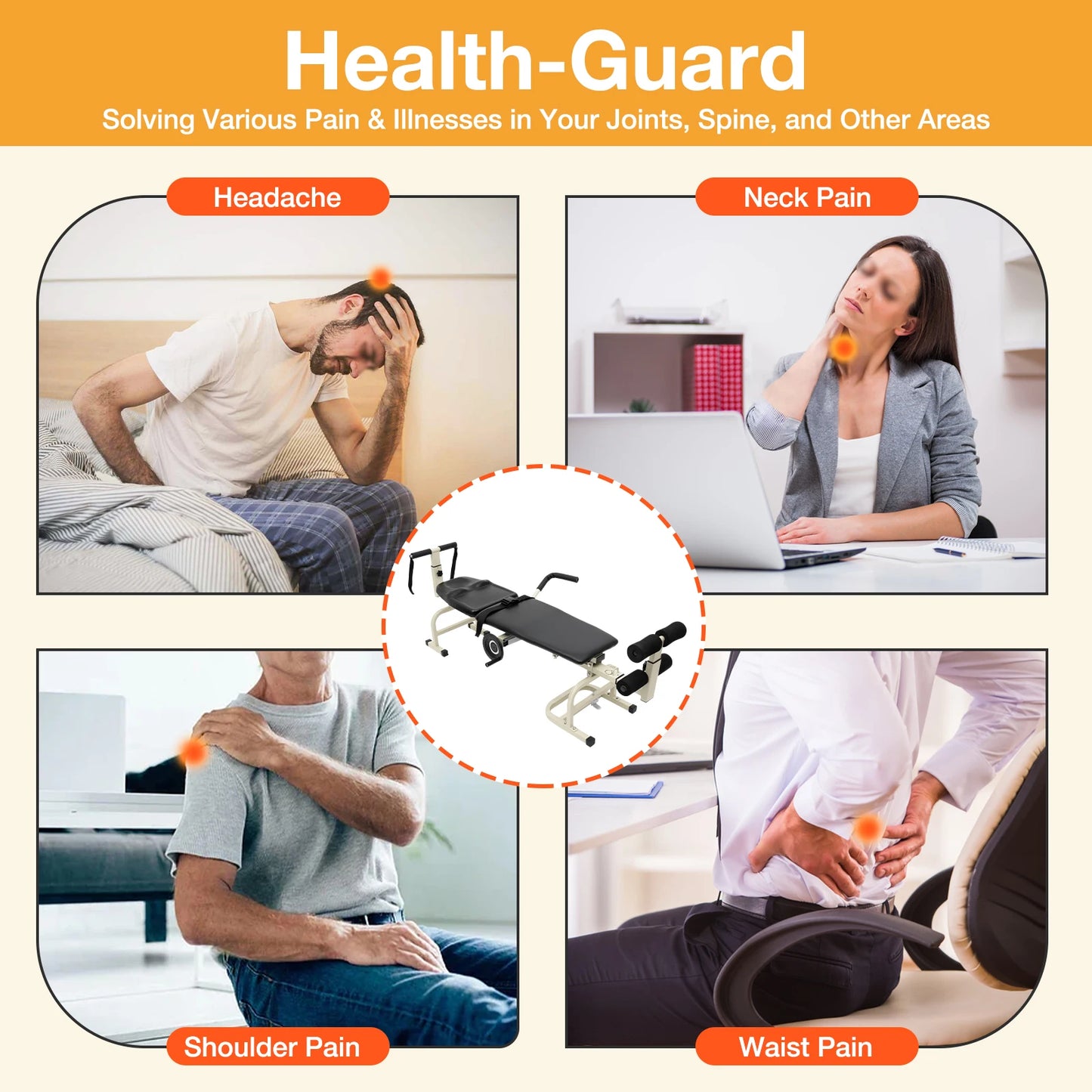 Multi Functional Portable Body Stretcher For Cervical And Lumbar Traction Bed