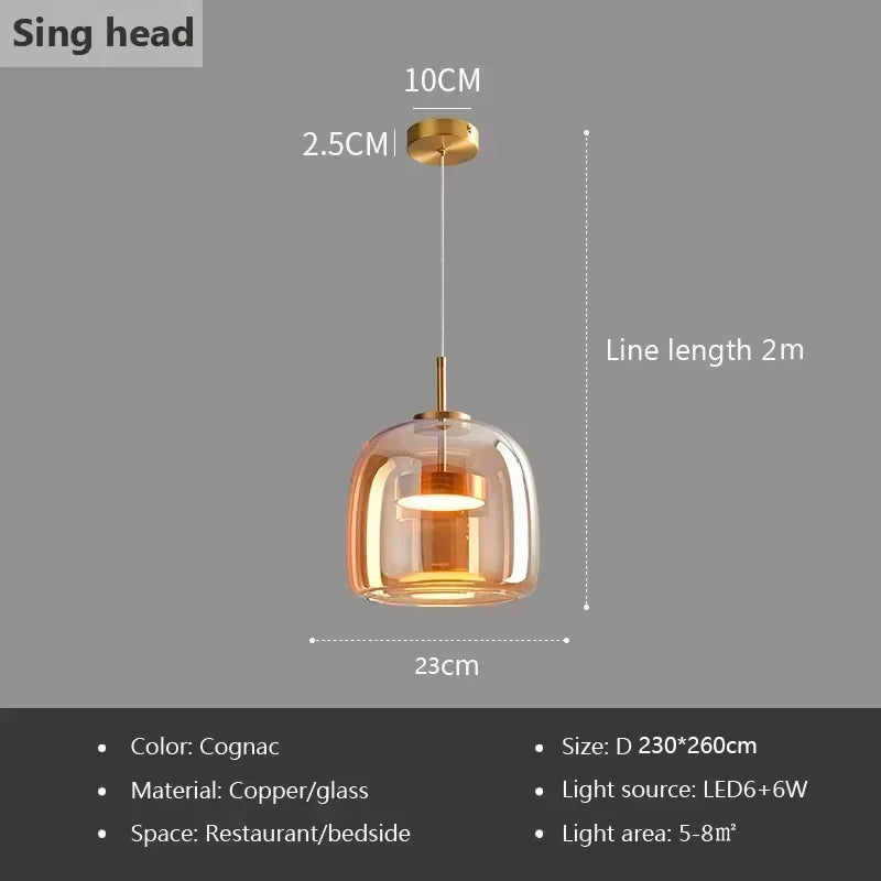 Nordic Glass LED Chandeliers Luxury Pendant Lamp