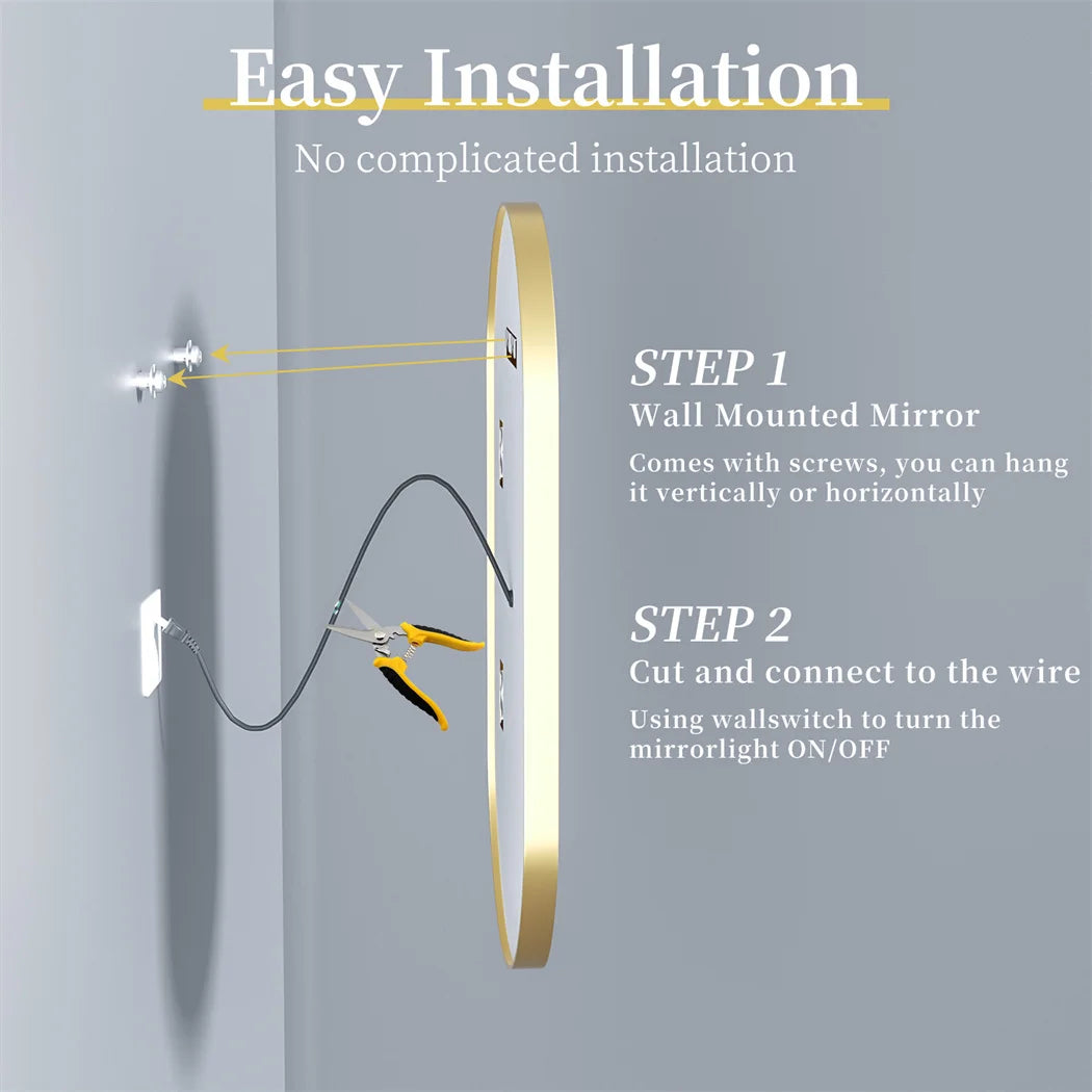 LUVODI Luxury Oval Led Illuminated Bathroom Mirror