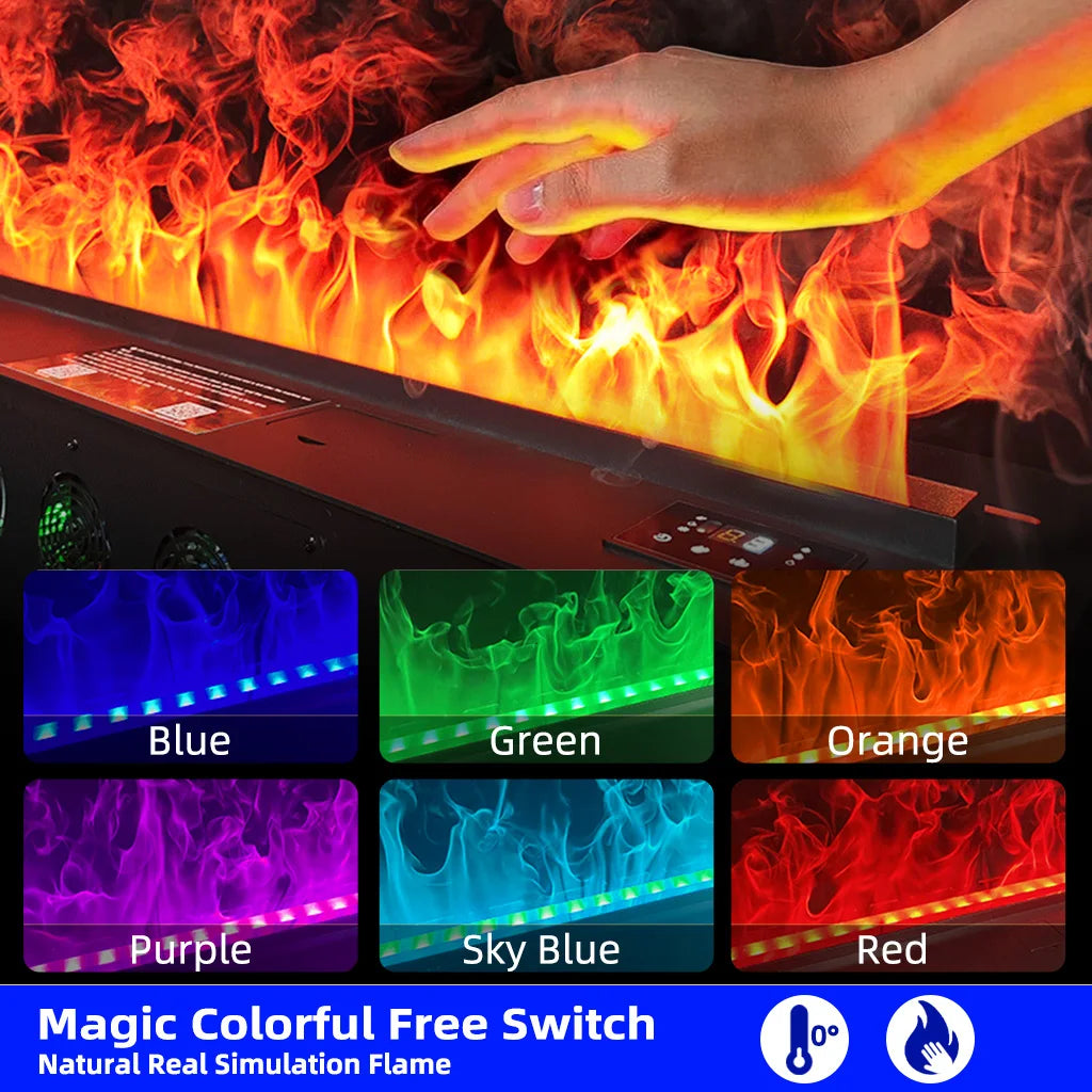 3D Atomized Fireplace With Colorful Steam Flame LED Water Vapor Home Decor CE FCC Certified