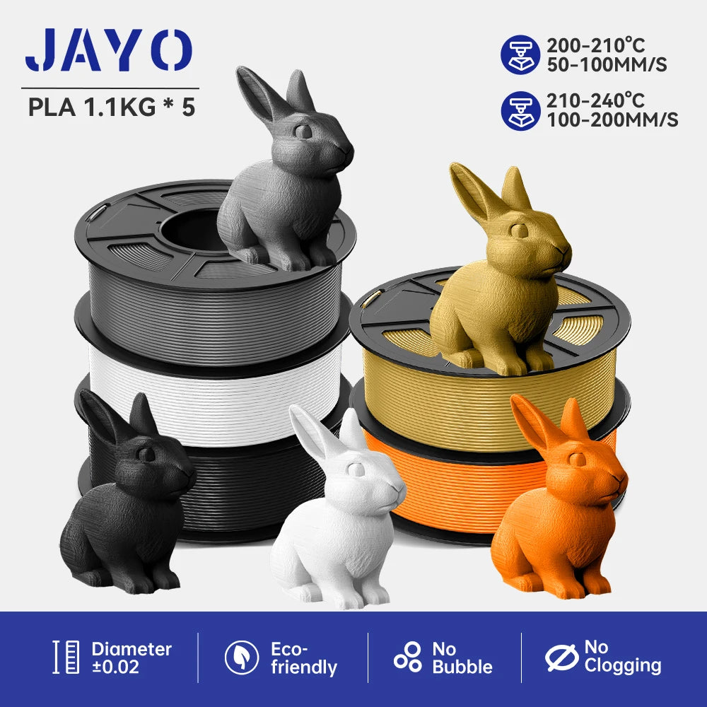 JAYO PLA/PETG/ABS/TPU/PLA plus/PLAMeta 5 Rolls