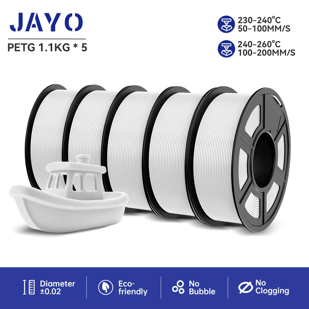 JAYO PLA/PETG/ABS/TPU/PLA plus/PLAMeta 5 Rolls