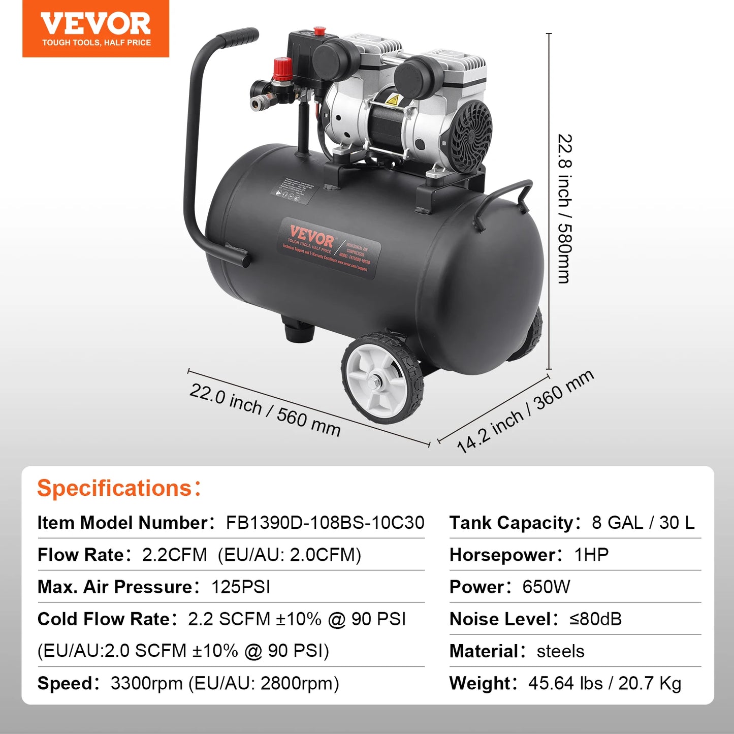 VEVOR Air Compressor 750W/1450W/3000W