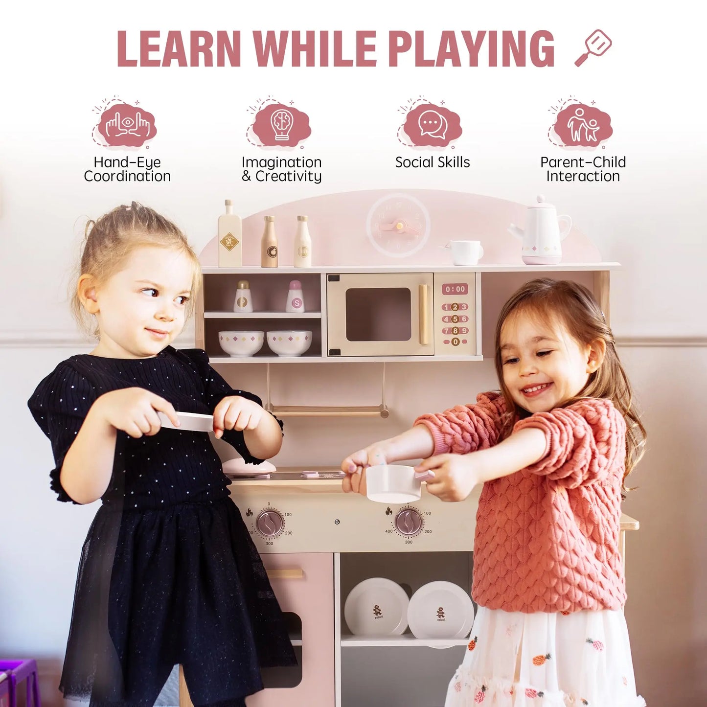 ROBOTIME Wooden Modern Style Play Kitchen