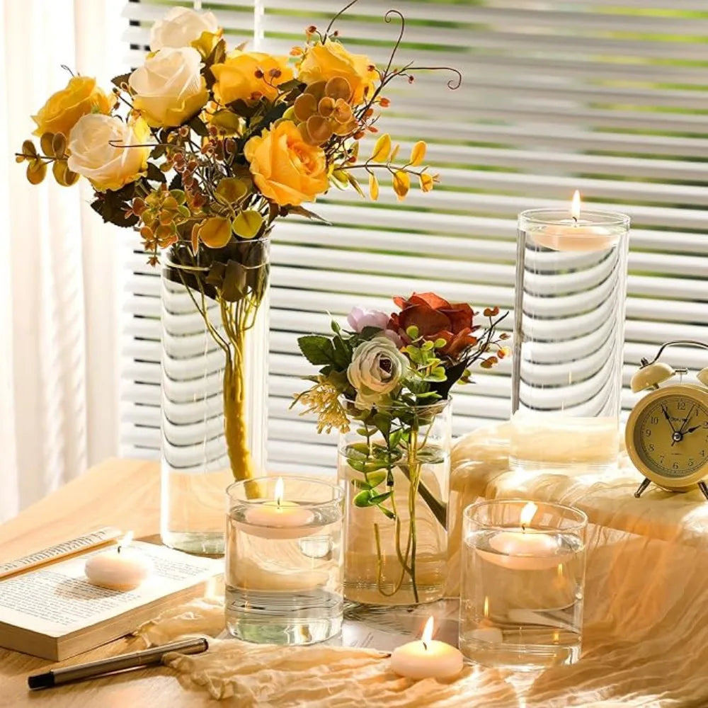 48 PCs Clear Glass Cylinder Vase