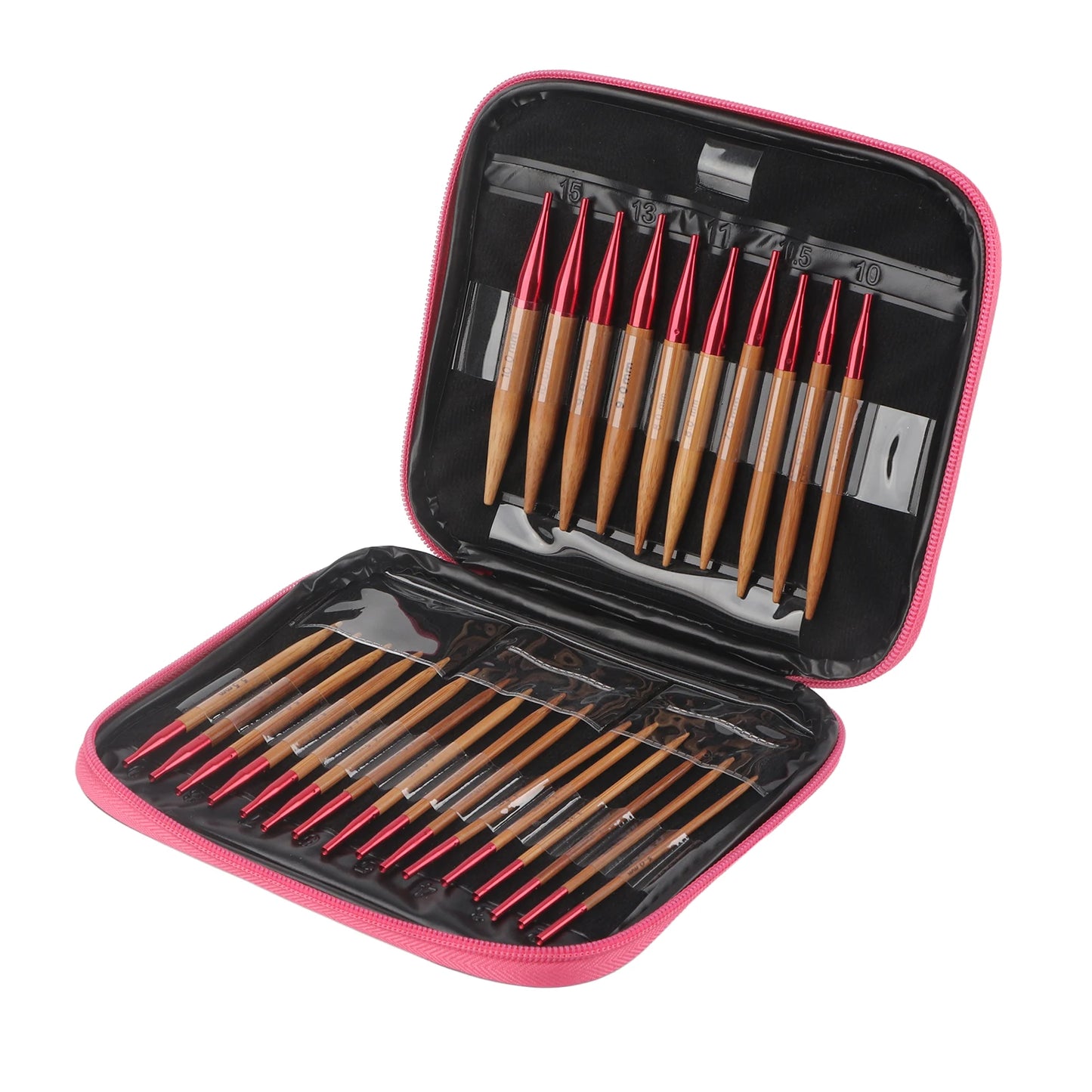 VGEBY Interchangeable Carbonized Bamboo Knitting Needles Set