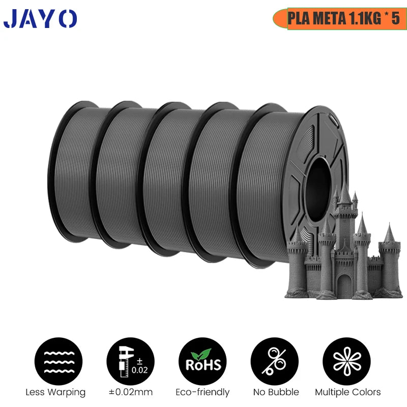 JAYO PLA/PETG/ABS/TPU/PLA plus/PLAMeta 5 Rolls