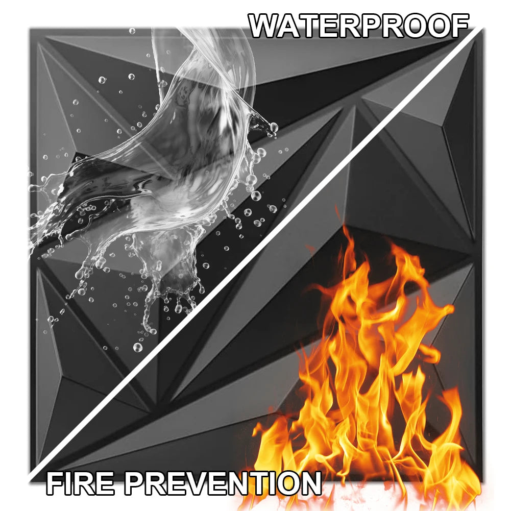 Shunmaii 3D Wall Panel Diamond Pattern PVC Wall Covering