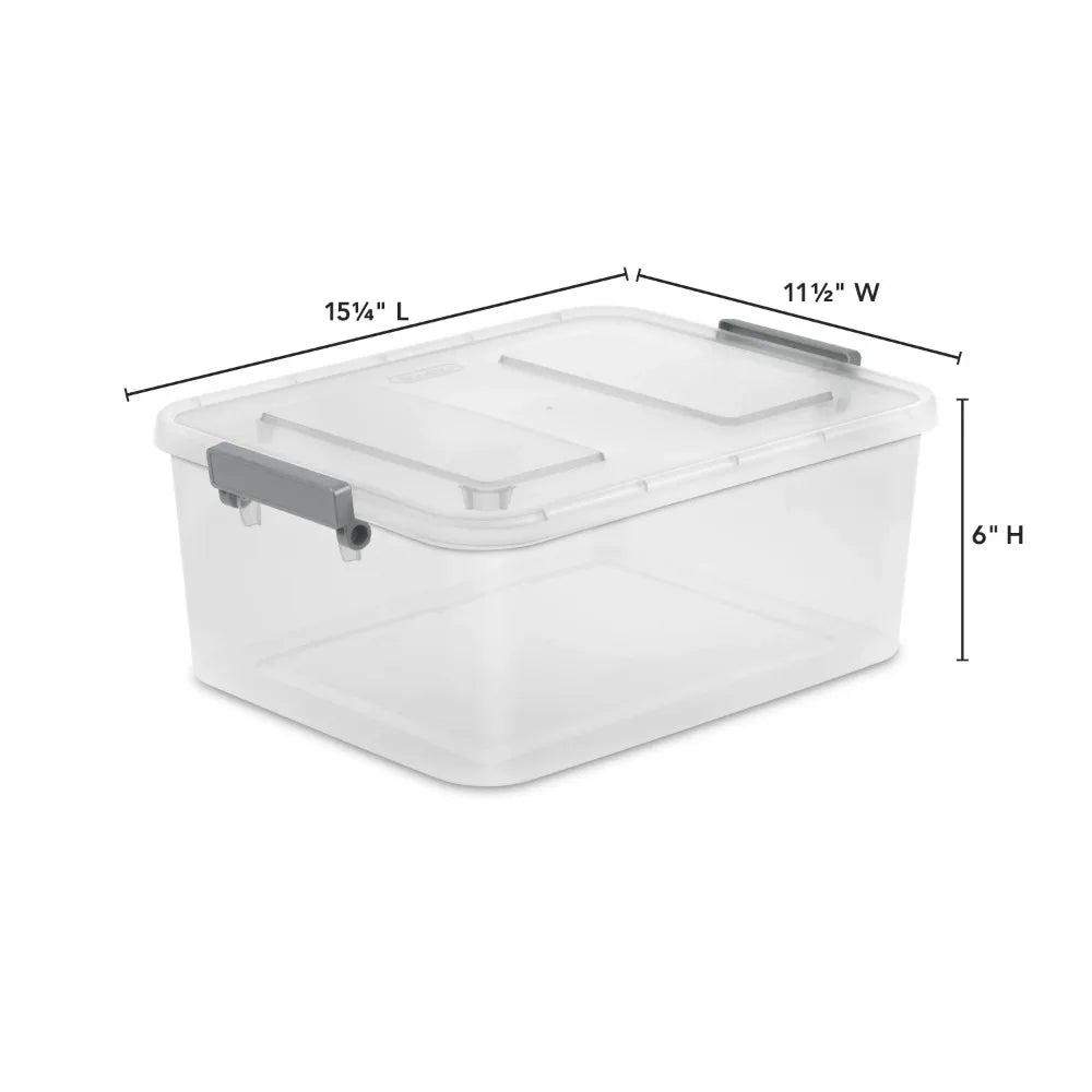 Sterilite 3 Pack Ultra-Durable-Long-Lasting Modular-Latch Storage-Box Organizer System Pro-X