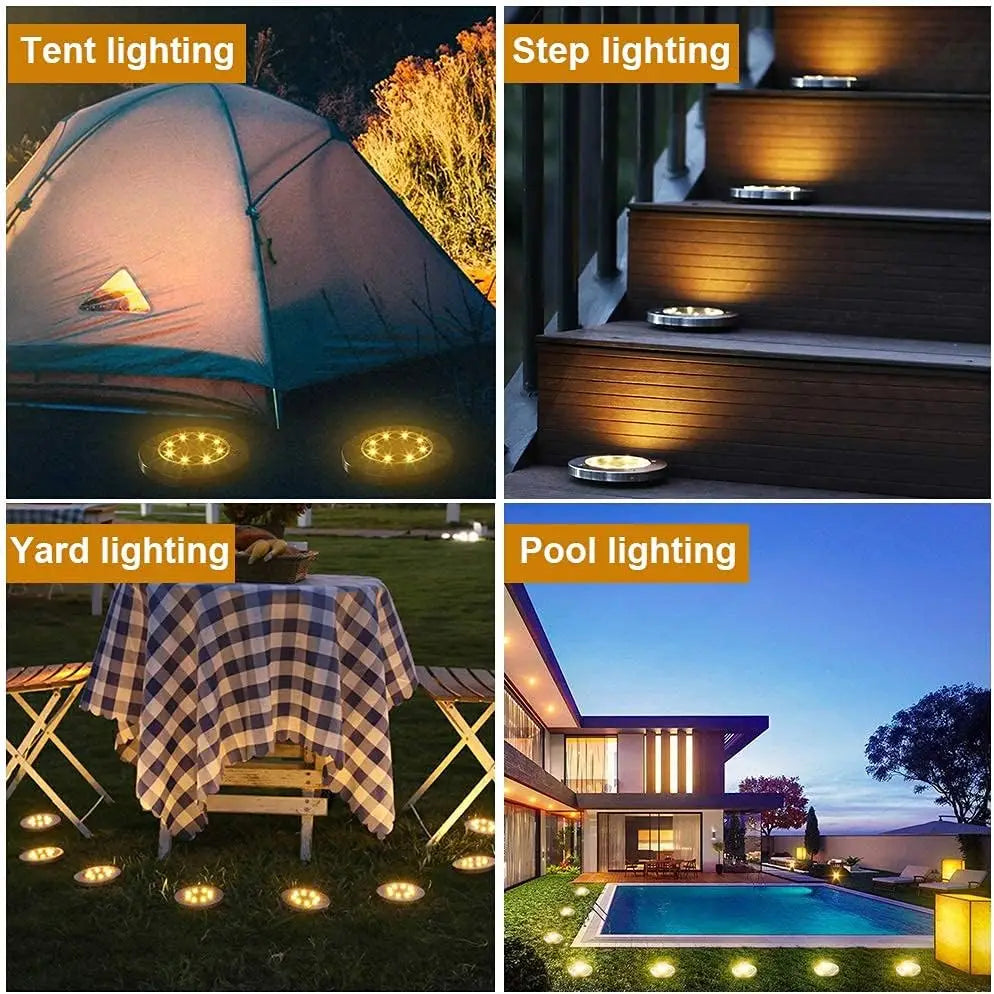 Solar Outdoor Lights Set of 4 or 8 Modern LED Design