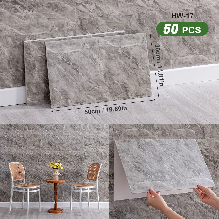 3D Self Adhesive Peel and Stick Wall Tiles 50 Pieces