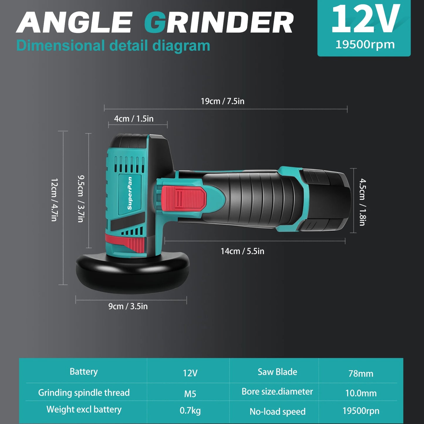 Superpan 12V 3Inch mini brushless motor woodworking power tools router