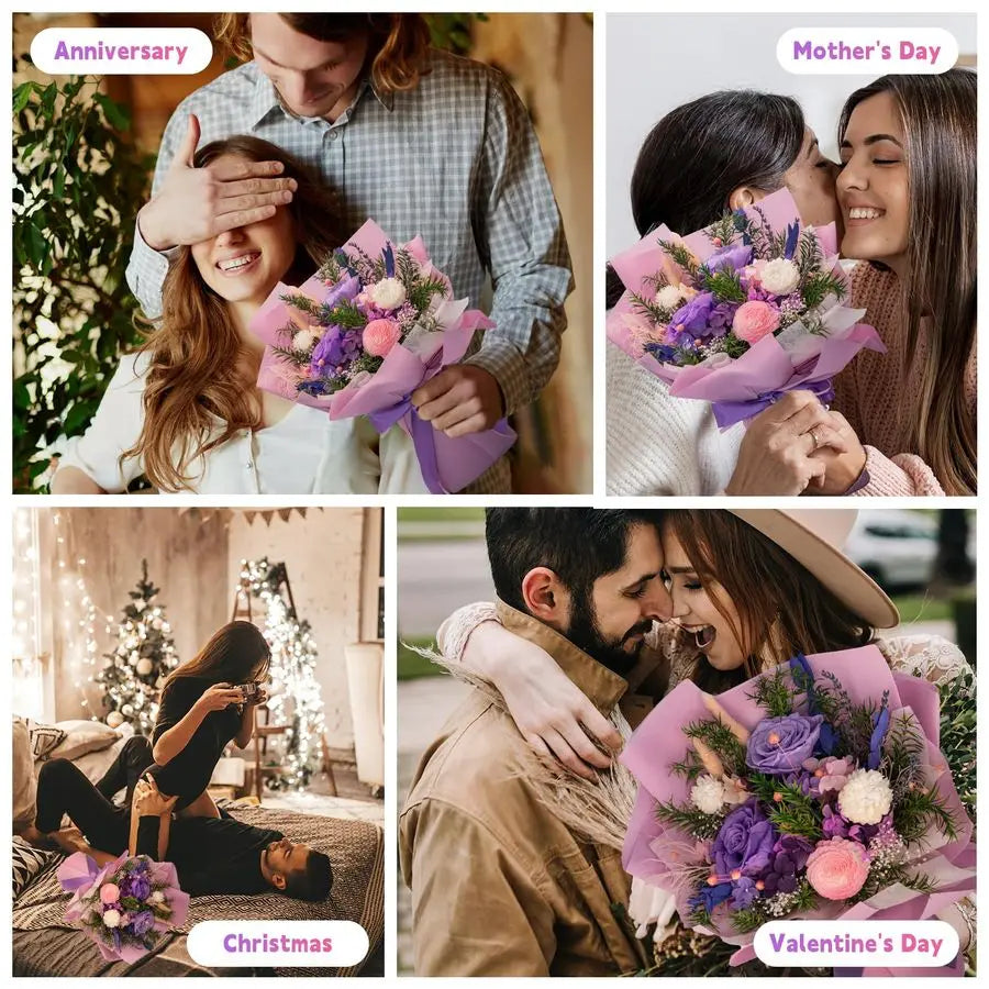 XMSJ Preserved Rose Bouquets Valentines Day Gifts Romance