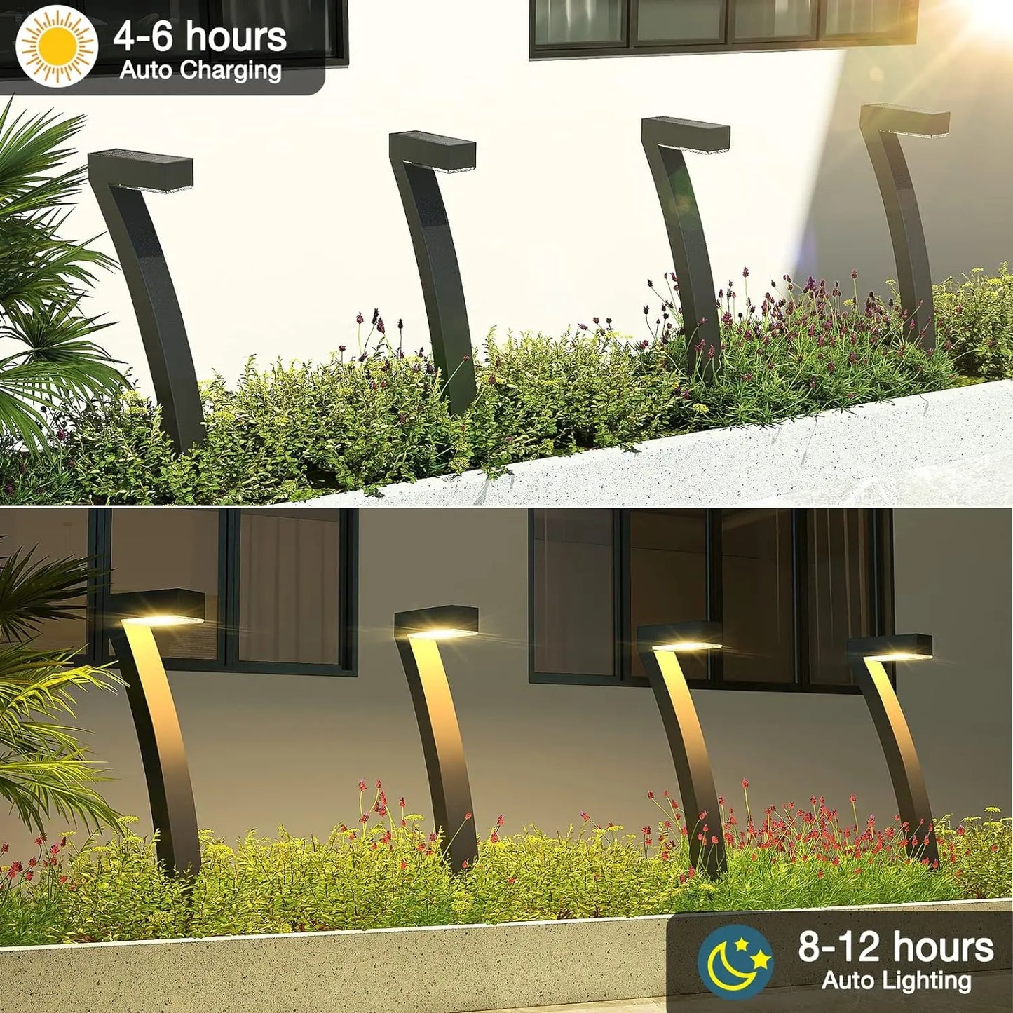 6 Pack Bright Solar Outdoor Pathway Lights for Garden Decor