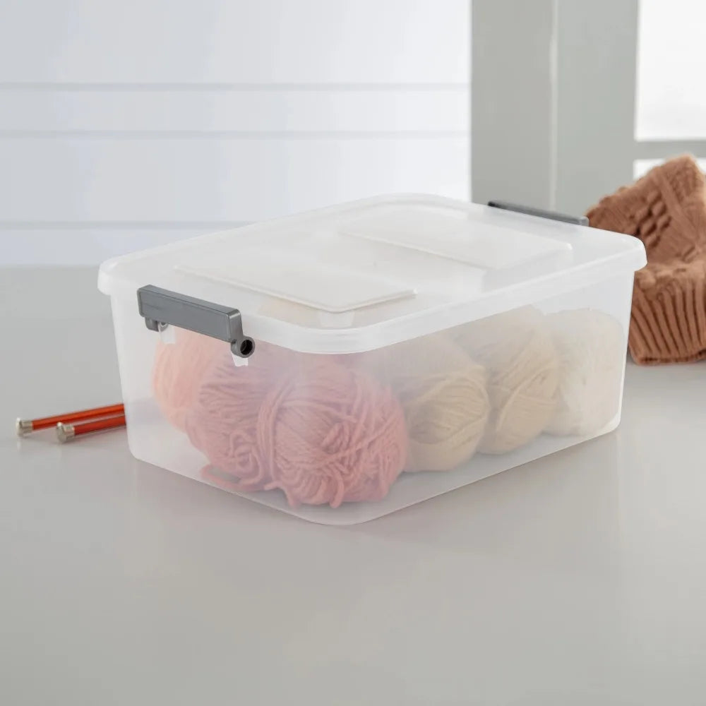 Sterilite 3 Pack Ultra-Durable-Long-Lasting Modular-Latch Storage-Box Organizer System Pro-X