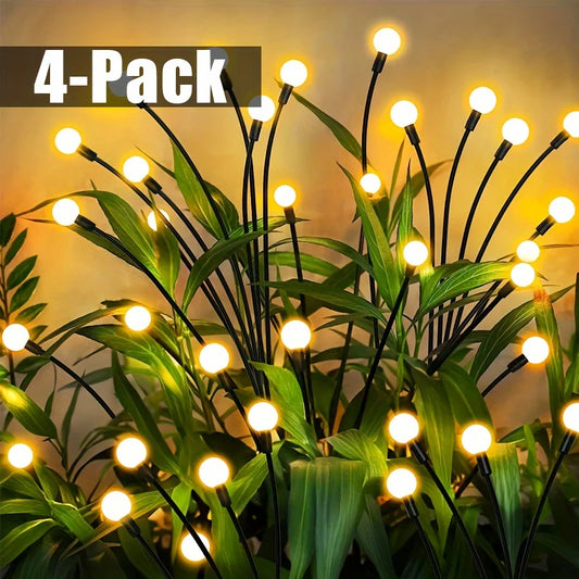 4 Pack 8 LED Solar Firefly Garden Light,