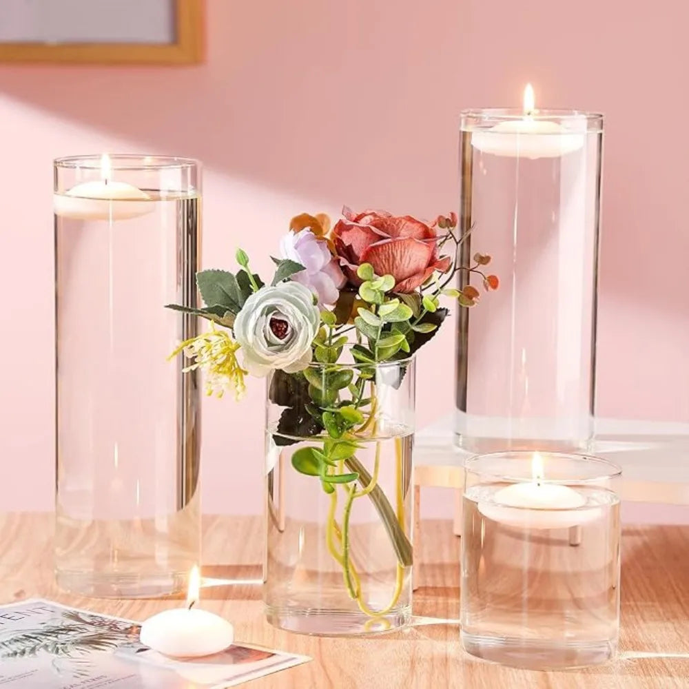 48 PCs Clear Glass Cylinder Vase