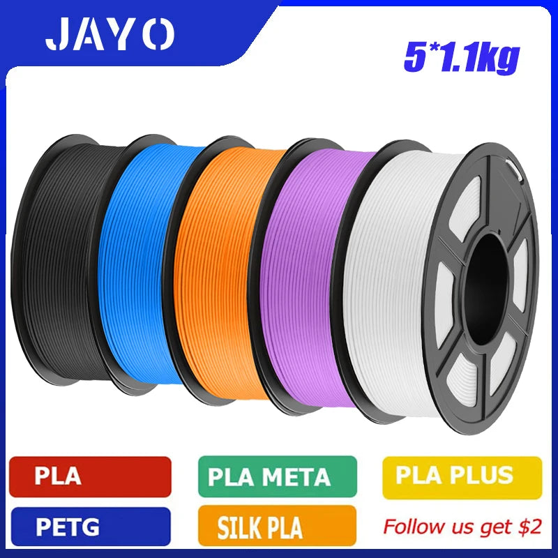 JAYO PLA/PETG/ABS/TPU/PLA plus/PLAMeta 5 Rolls