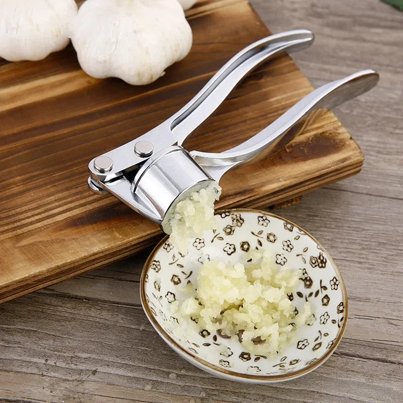 Stainless steel manual small garlic press