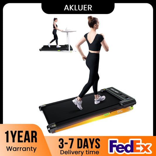 AKLUER Motorized Walking Pad With Incline For Home Gym