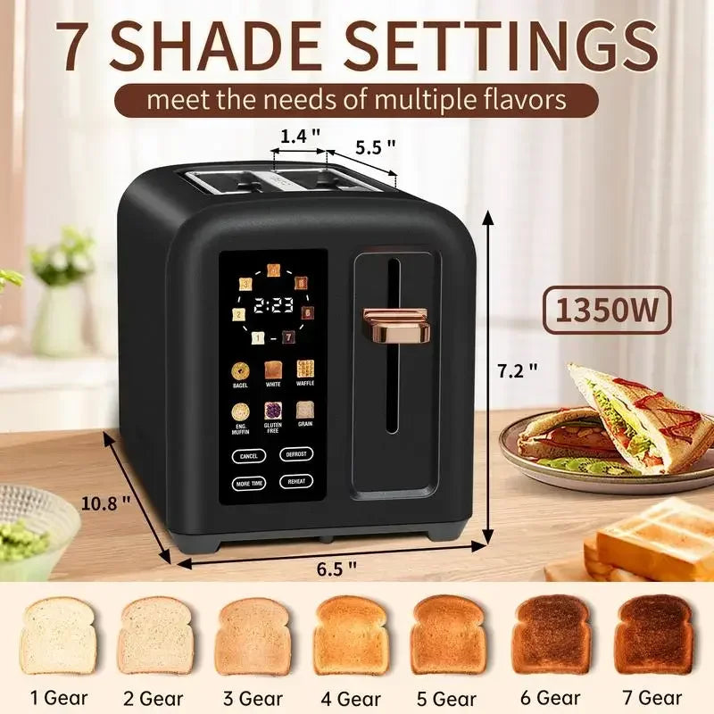 Smart Touchscreen Toaster with LCD Display and Functions
