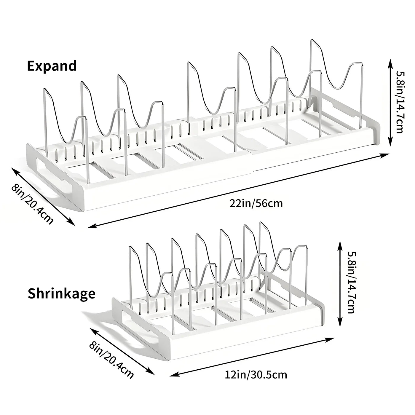Feature Expandable Utensil Storage Rack
