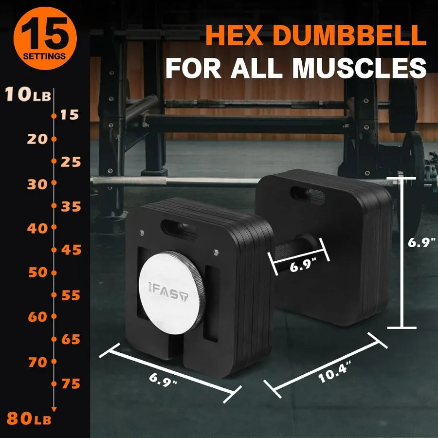9 in 1 Free Adjustable Dumbbell Set