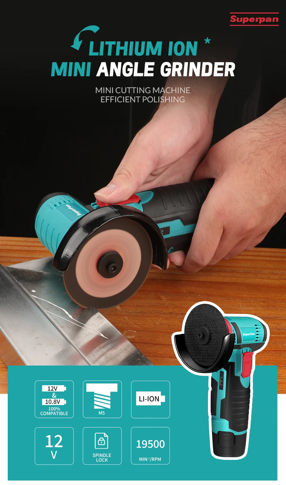 Superpan 12V 3Inch mini brushless motor woodworking power tools router