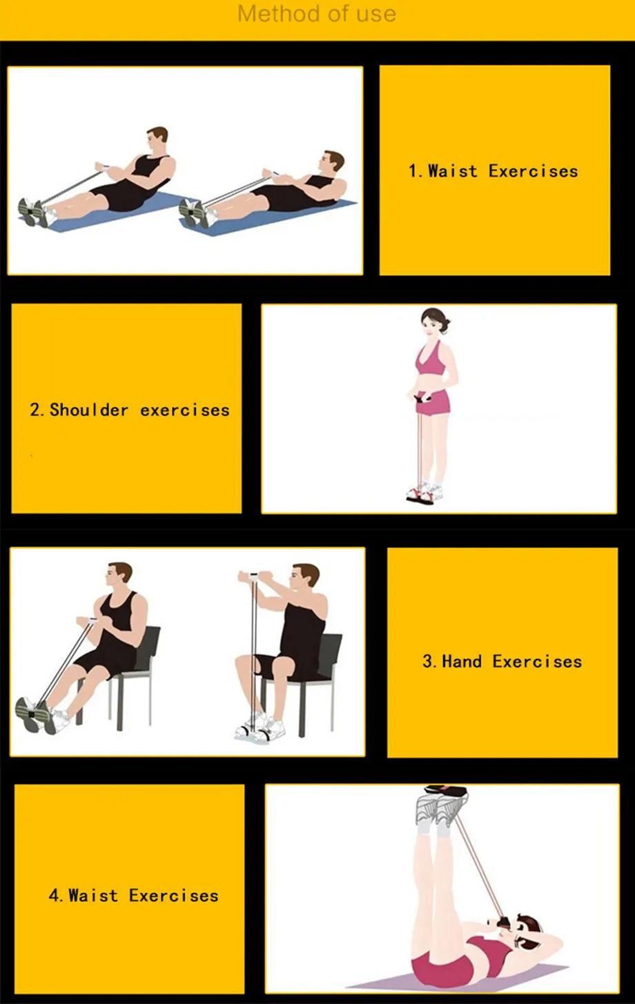 Fitness Gum 4 Tube Resistance Bands