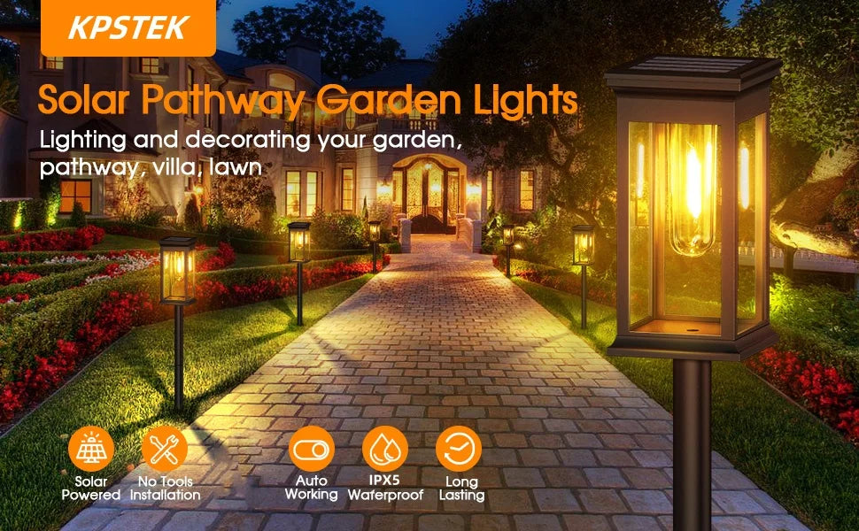 Upgraded Solar Lights 6/12 Pack Modern LED Garden Lighting