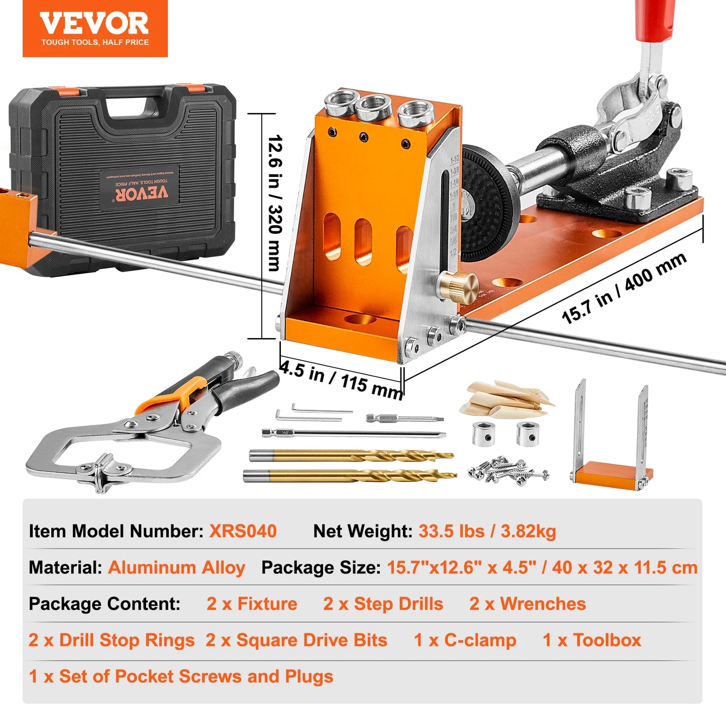 VEVOR 30 Pcs Pocket Hole Jig Kit