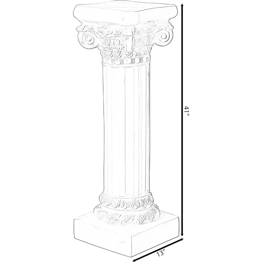 Decorative Fiberglass White Plinth Roman Style Column