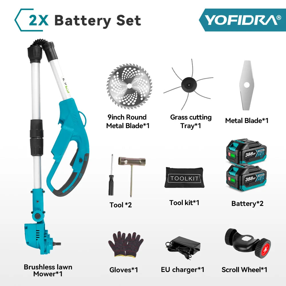 YOFIDRA 9 Inch Brushless Electric Lawn Mower 3000W мощность