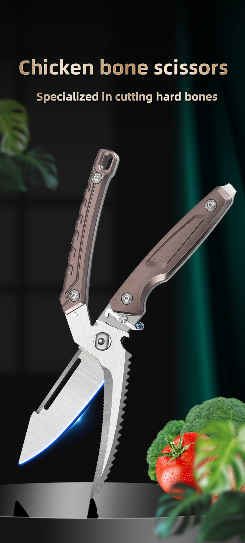 Heavy Duty Poultry Shears Professional Kitchen Stainless Steel