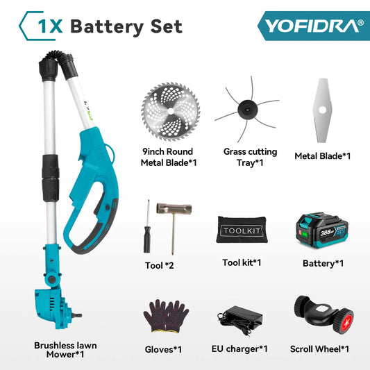 YOFIDRA 9 Inch Brushless Electric Lawn Mower 3000W мощность