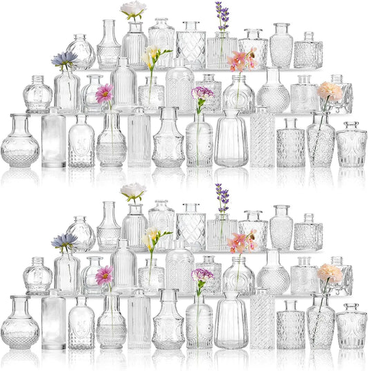 Glass Bud Vases in Bulk, Set of 64 Small Vases for Centerpieces,