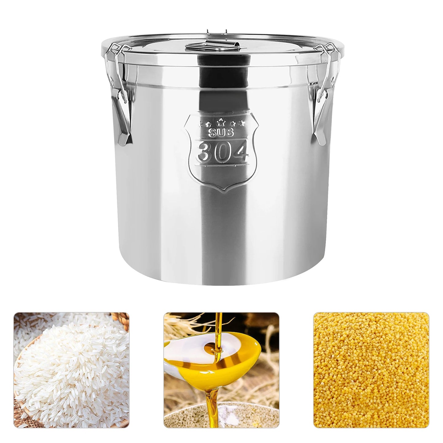 6L stainless steel rice bucket,，
